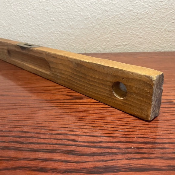 Antique Wood Level Rustic Farmhouse Tool Decor Vintage Carpentry Bubble Level - Picture 12 of 16
